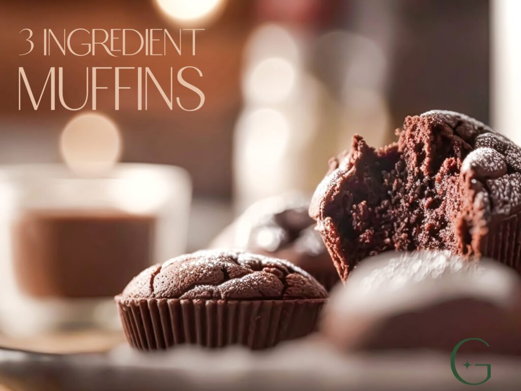 Super simple 3 ingredient muffins. They are chocolate banana and peanut butter. So easy to make and absolutely delicious.
