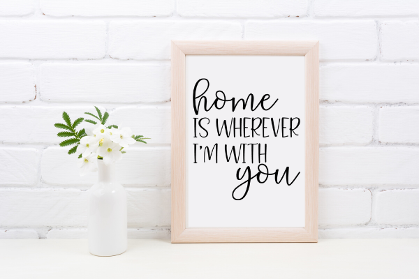 Free Home is wherever I'm with you SVG is perfect for an easy DIY home project for beginners with your Cricut. DIY home projects are so fun! #cricut #home #homesvg #freesvg