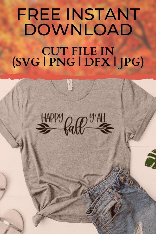Free home decor SVG Free happy fall yall svg cut file is great for those fun fall project using your Cricut or Silhouette cutting machines. For DIY fall projects #cricut #svg #freesvg #silhouette