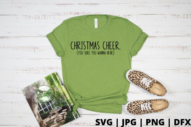 Free Christmas cheer SVG is perfect for amping up your Christmas spirit y'all. Add this adorable Christmas cut file to a tee, bag or cup and share your spirit. #svg #freecutfile #cricut #cricutmade #silhouette #christmassvg