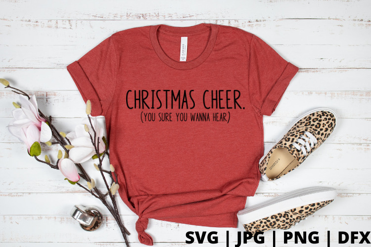 Free Christmas cheer SVG is perfect for amping up your Christmas spirit y'all. Add this adorable Christmas cut file to a tee, bag or cup and share your spirit. #svg #freecutfile #cricut #cricutmade #silhouette #christmassvg
