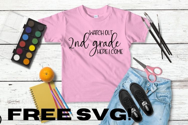 Watch out 2nd grade here I come. 2nd grade is here and it's time to read, make friends and learn some math. This svg is perfect for all types of Cricut projects from advanced to beginner. Free Cricut SVG files for DIY projects. #freesvg #svg #diy #svg #svgfiles #svgcuts #svgcutfile #silhouette #silhouetteprojects #silhouetteamerica #silhouettecameo3 #cricut #cricutmade #cricutexplore #cricutcreated